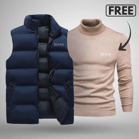 [KAUFE 1, ERHALTE 2] Weste & Gratis-Pullover (Ausverkauf)